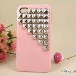 Studded Iphone 4 Case, Silver Pyramid Studs Iphone..