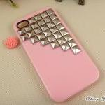 Studded Iphone 4 Case, Silver Pyramid Studs Iphone..