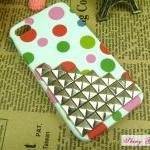 Unique Studded Iphone 4 Case, Silver Pyramid Studs..
