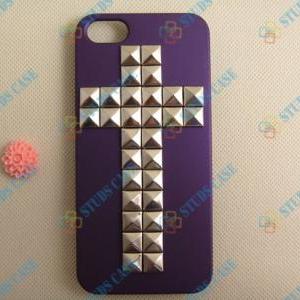 Studded Iphone 5 Case, Silver Pyramid Studs Iphone..