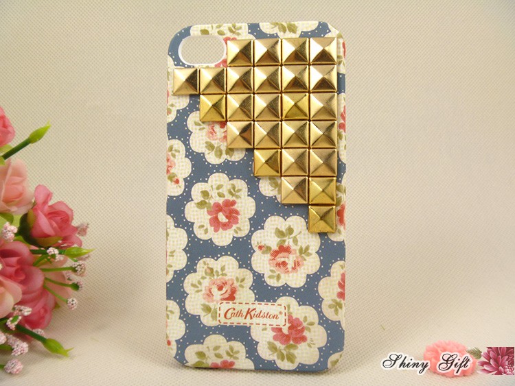 Floral Studded Iphone 4 Case, Iphone 4s Case, Gold Pyramid Studs Iphone Case,  Customize Floral Hard on Luulla