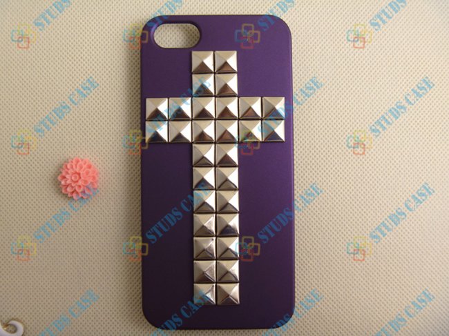 Studded Iphone 5 Case, Silver Pyramid Studs Iphone 5 Case, Custom Iphone 5 Case, Iphone 5 Case Cover