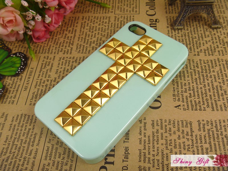 Studded Iphone 4 Case, Iphone 4s Case Stud Cross, Custom Iphone Case Designer Iphone 4 Cases on ...